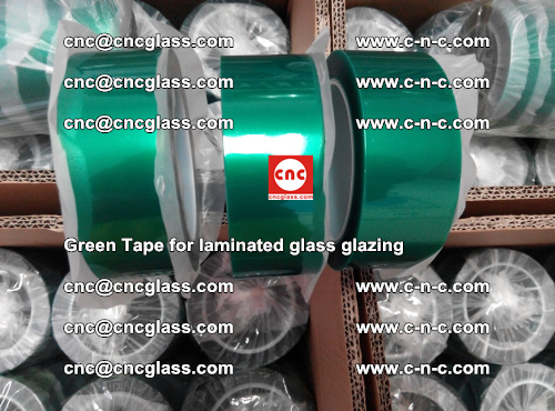 High Temperature PET Silicone Green Tape for Safety glass laminating (13)