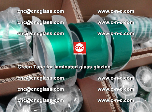 High Temperature PET Silicone Green Tape for Safety glass laminating (17)