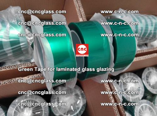High Temperature PET Silicone Green Tape for Safety glass laminating (18)