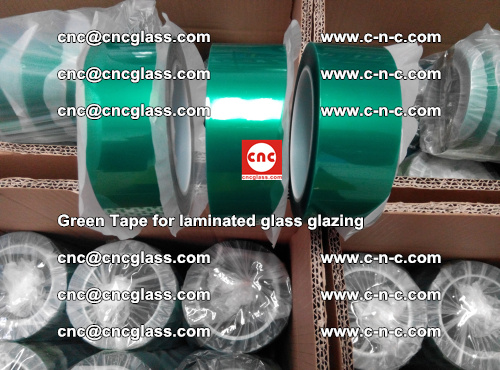 High Temperature PET Silicone Green Tape for Safety glass laminating (19)