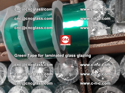 High Temperature PET Silicone Green Tape for Safety glass laminating (20)