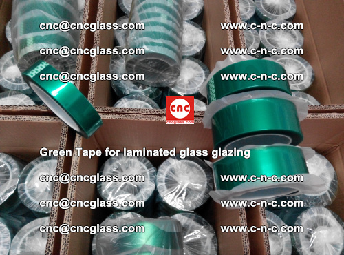 High Temperature PET Silicone Green Tape for Safety glass laminating (33)