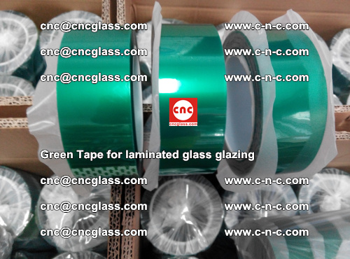 High Temperature PET Silicone Green Tape for Safety glass laminating (48)